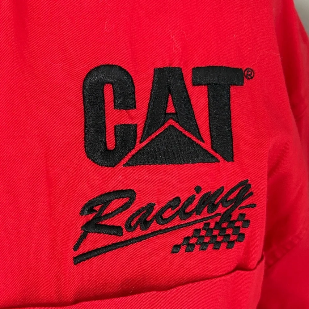 Vintage Ward Burton Men's Red Button Down Shirt Cat Racing NASCAR Medium‎